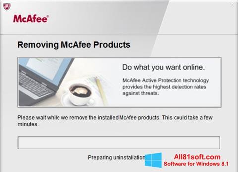 Capture d'écran McAfee Consumer Product Removal Tool pour Windows 8.1