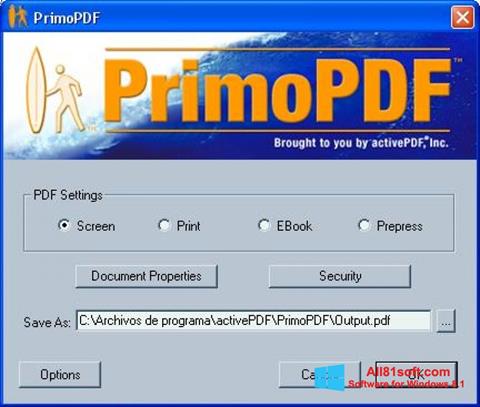 Capture d'écran PrimoPDF pour Windows 8.1