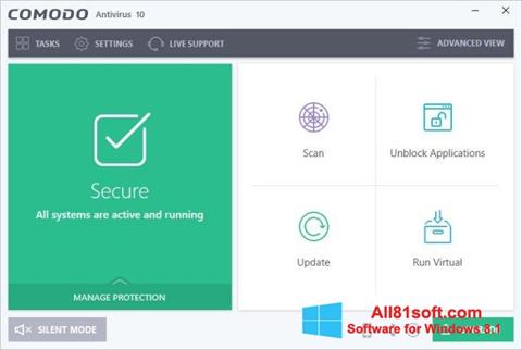 Capture d'écran Comodo Antivirus pour Windows 8.1