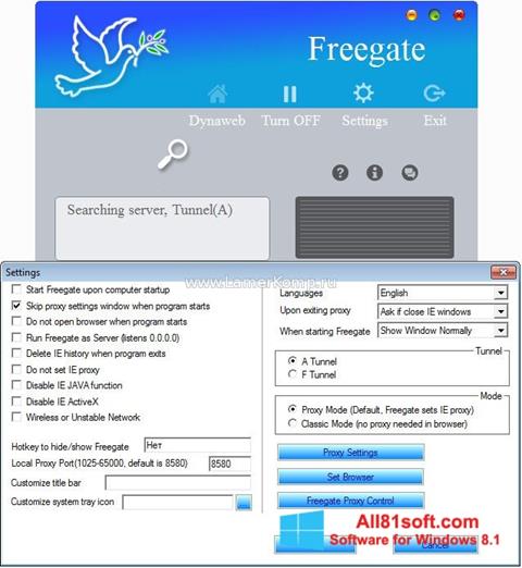 Capture d'écran Freegate pour Windows 8.1