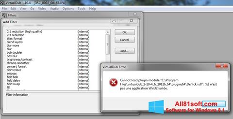 Capture d'écran VirtualDub pour Windows 8.1
