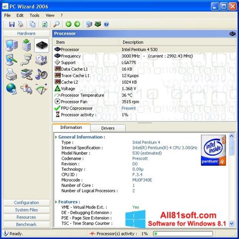 Capture d'écran PC Wizard pour Windows 8.1