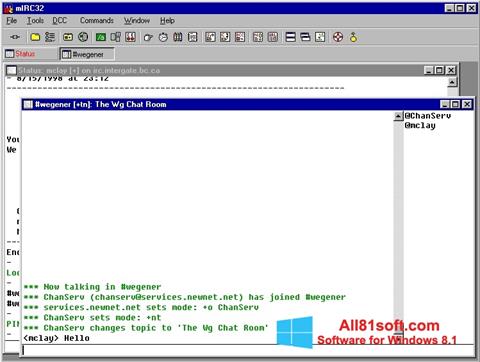 Capture d'écran mIRC pour Windows 8.1