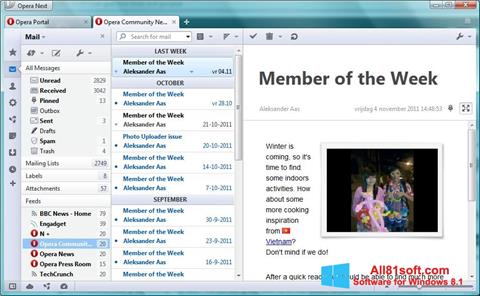 Capture d'écran Opera Mail pour Windows 8.1