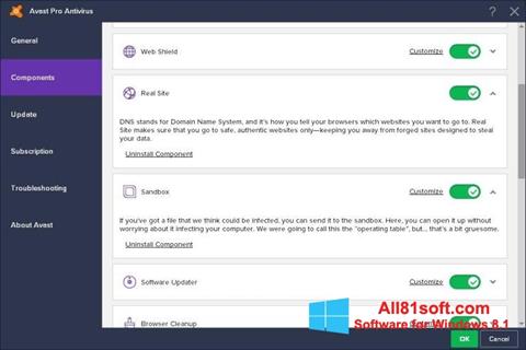 Capture d'écran Avast! Pro Antivirus pour Windows 8.1