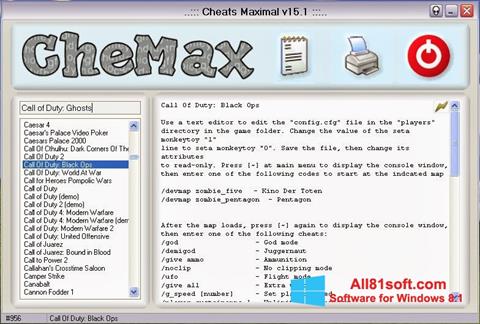Capture d'écran CheMax pour Windows 8.1