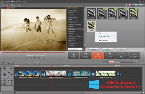 Capture d'écran Movavi Video Editor pour Windows 8.1